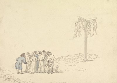 Crowd by a Gibbet by Thomas Rowlandson